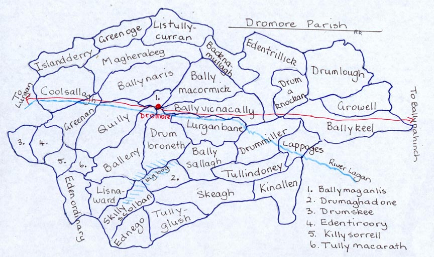 Townlands in Dromore parish